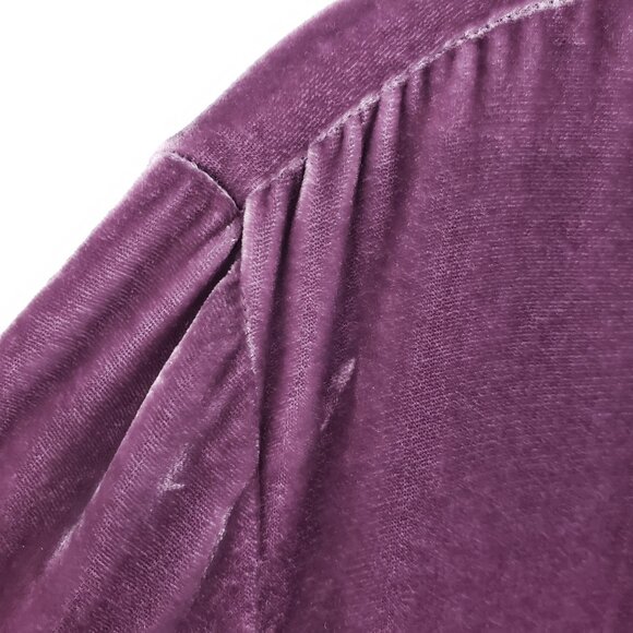 J Jill Purple Velvet Surplice Empire Top L Romantic Renaissance Vintage Blouse - Picture 8 of 11